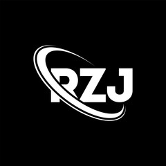 RZJ logo. RZJ letter. RZJ letter logo design. Initials RZJ logo linked with circle and uppercase monogram logo. RZJ typography for technology, business and real estate brand.