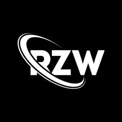 RZW logo. RZW letter. RZW letter logo design. Initials RZW logo linked with circle and uppercase monogram logo. RZW typography for technology, business and real estate brand.