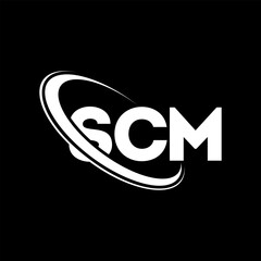 SCM logo. SCM letter. SCM letter logo design. Intitials SCM logo linked with circle and uppercase monogram logo. SCM typography for technology, business and real estate brand.