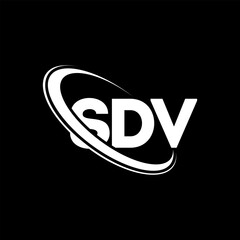 SDV logo. SDV letter. SDV letter logo design. Initials SDV logo linked with circle and uppercase monogram logo. SDV typography for technology, business and real estate brand.