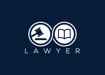 Minimalist lawyer logo design vector template