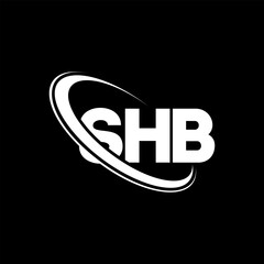 SHB logo. SHB letter. SHB letter logo design. Initials SHB logo linked with circle and uppercase monogram logo. SHB typography for technology, business and real estate brand.