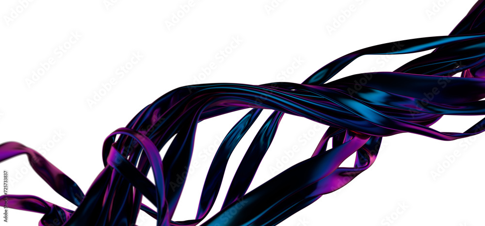 Aufkleber Dynamic Aquatic Motion: AbstracDynamic Aquatic Motion: Abstract 3D Blue Wave Illustration for Dynamic Visualst 3D Blue Wave Illustration for Dynamic Visuals
