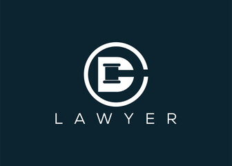 Minimalist letter D C lawyer logo design vector template
