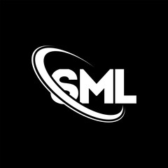 SML logo. SML letter. SML letter logo design. Initials SML logo linked with circle and uppercase monogram logo. SML typography for technology, business and real estate brand.