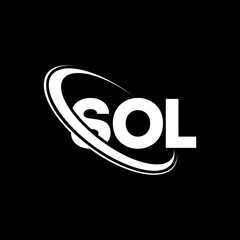 SOL logo. SOL letter. SOL letter logo design. Initials SOL logo linked with circle and uppercase monogram logo. SOL typography for technology, business and real estate brand.