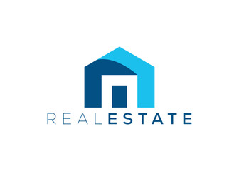 Minimalist real estate logo design vector template. Home property logo