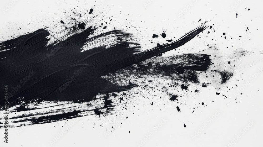 Poster black brush stroke on a white background. suitable for design projects and artistic concepts