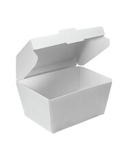 White Box With an Open Lid on Transparent Background