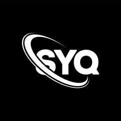 SYQ logo. SYQ letter. SYQ letter logo design. Initials SYQ logo linked with circle and uppercase monogram logo. SYQ typography for technology, business and real estate brand.