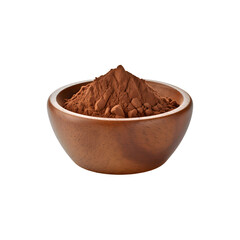 Cocoa powder in a bowl isolated on transparent background