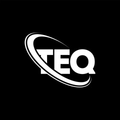 TEQ logo. TEQ letter. TEQ letter logo design. Initials TEQ logo linked with circle and uppercase monogram logo. TEQ typography for technology, business and real estate brand.