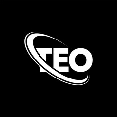 TEO logo. TEO letter. TEO letter logo design. Initials TEO logo linked with circle and uppercase monogram logo. TEO typography for technology, business and real estate brand.