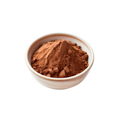 Cocoa powder in a bowl isolated on transparent background