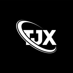 TJX logo. TJX letter. TJX letter logo design. Initials TJX logo linked with circle and uppercase monogram logo. TJX typography for technology, business and real estate brand.