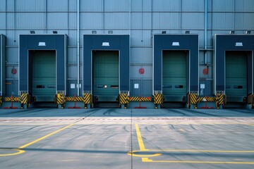 large distribution warehouse with gates for loading goods