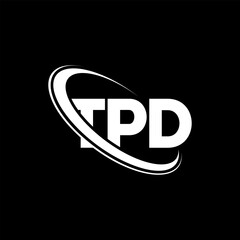 TPD logo. TPD letter. TPD letter logo design. Initials TPD logo linked with circle and uppercase monogram logo. TPD typography for technology, business and real estate brand.