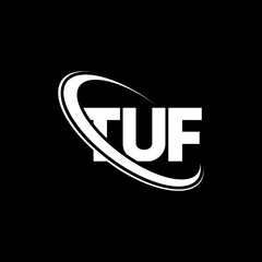 TUF logo. TUF letter. TUF letter logo design. Initials TUF logo linked with circle and uppercase monogram logo. TUF typography for technology, business and real estate brand. - obrazy, fototapety, plakaty