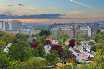 Aerial view of Gloeshaugen, Trondheim