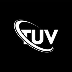TUV logo. TUV letter. TUV letter logo design. Initials TUV logo linked with circle and uppercase monogram logo. TUV typography for technology, business and real estate brand.