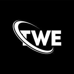 TWE logo. TWE letter. TWE letter logo design. Initials TWE logo linked with circle and uppercase monogram logo. TWE typography for technology, business and real estate brand.