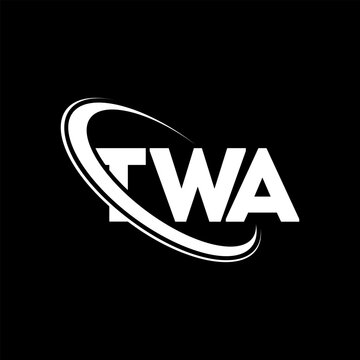 TWA logo. TWA letter. TWA letter logo design. Initials TWA logo linked with circle and uppercase monogram logo. TWA typography for technology, business and real estate brand.