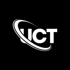 UCT logo. UCT letter. UCT letter logo design. Intitials UCT logo linked with circle and uppercase monogram logo. UCT typography for technology, business and real estate brand.