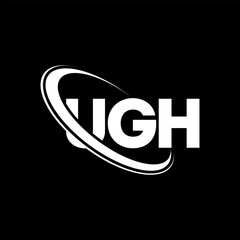 UGH logo. UGH letter. UGH letter logo design. Initials UGH logo linked with circle and uppercase monogram logo. UGH typography for technology, business and real estate brand.