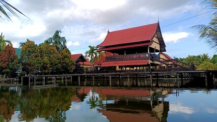 Naklejka premium TRADITIONAL STAGE HOUSE OF THE ORIGINAL TIDUNG TARAKAN TRIBE