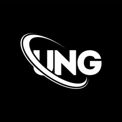 UNG logo. UNG letter. UNG letter logo design. Initials UNG logo linked with circle and uppercase monogram logo. UNG typography for technology, business and real estate brand.