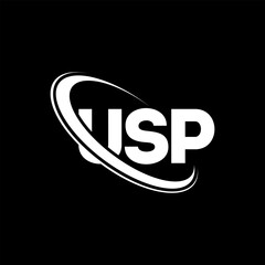 USP logo. USP letter. USP letter logo design. Initials USP logo linked with circle and uppercase monogram logo. USP typography for technology, business and real estate brand.