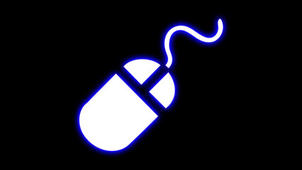 Neon mouse icon. Glowing neon line Computer mouse gaming icon. computer mouse, game device pictogram. 