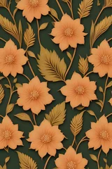 Möbelaufkleber seamless pattern with flowers, pattern, flower, seamless, floral, vector, leaf, nature © Moodykamil
