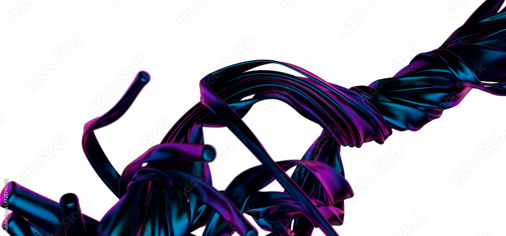Aufkleber Dynamic Aquatic Motion: AbstracDynamic Aquatic Motion: Abstract 3D Blue Wave Illustration for Dynamic Visualst 3D Blue Wave Illustration for Dynamic Visuals