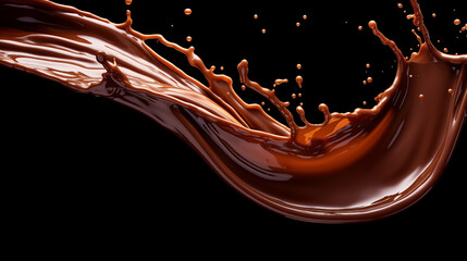 chocolate splash isolated on black background