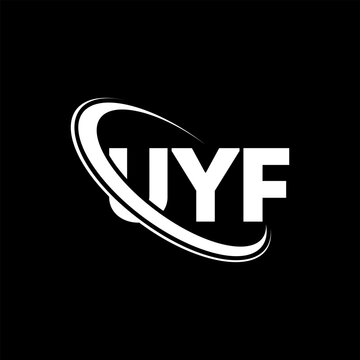 UYF logo. UYF letter. UYF letter logo design. Initials UYF logo linked with circle and uppercase monogram logo. UYF typography for technology, business and real estate brand.
