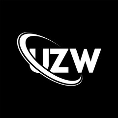 UZW logo. UZW letter. UZW letter logo design. Initials UZW logo linked with circle and uppercase monogram logo. UZW typography for technology, business and real estate brand.