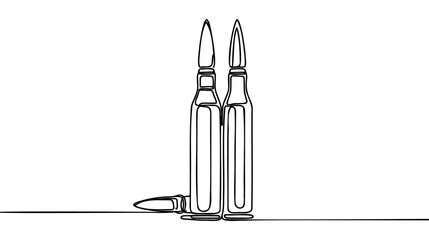 Bullet outline icon. Weapon ammo sign. simple bullet outline design vector.