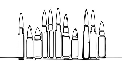 Bullet outline icon. Weapon ammo sign. simple bullet outline design vector.