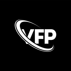 VFP logo. VFP letter. VFP letter logo design. Initials VFP logo linked with circle and uppercase monogram logo. VFP typography for technology, business and real estate brand.