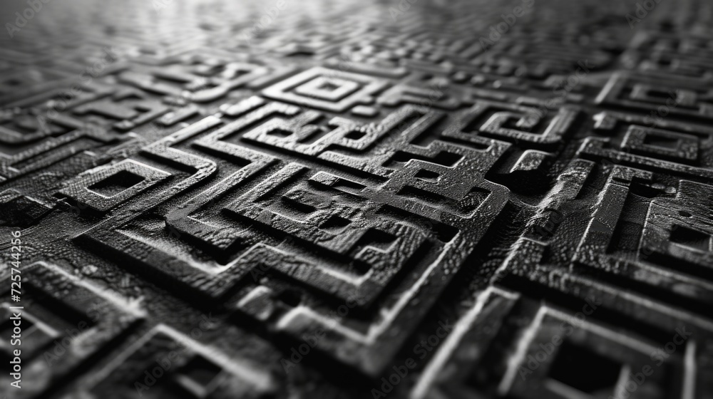 Leinwandbilder a black and white photo of a maze. suitable for puzzles and problem-solving themes