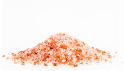 himalayan pink salt isolated on white with copyspace - obrazy, fototapety, plakaty