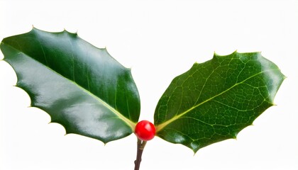 holly berry leaves isolated - Powered by Adobe