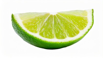 citrus lime fruit segment isolated on white background cutout