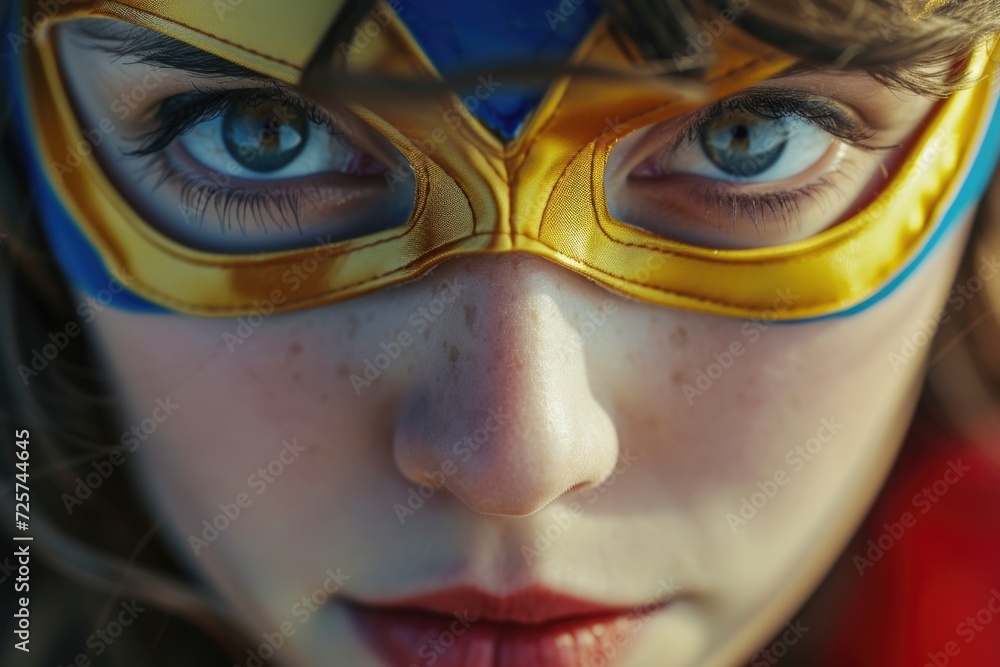 Poster person wearing a mask up close. versatile image suitable for various uses