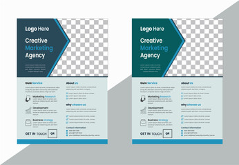 Modern business flyer template.a bundle of 2 templates of different colors a4 flyer template.cover modern layout.perfect for creative profe.business proposal.