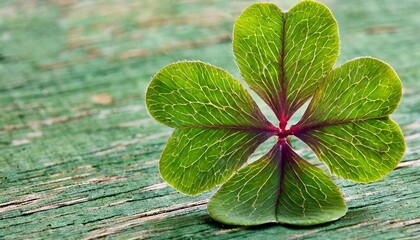 a four leaf clover that will bring you happiness if you find it green background
