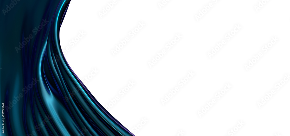 Aufkleber soothflowing rhythms: abstract 3d blue wave illustration with harmonious movementsing curves: abstra