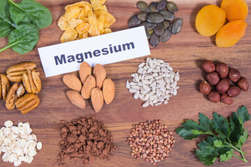 Healthy food as source natural magnesium, fiber and other vitamins and minerals