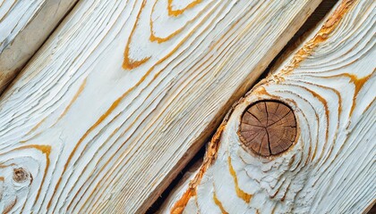 whitewashed larch tree wood texture background with knot background - obrazy, fototapety, plakaty